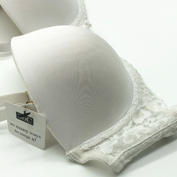 Rene Rofe Bra 36C Womens White Lace Multi-Way Straps Push-Up Underwire 1-PC - Picture 6 of 8